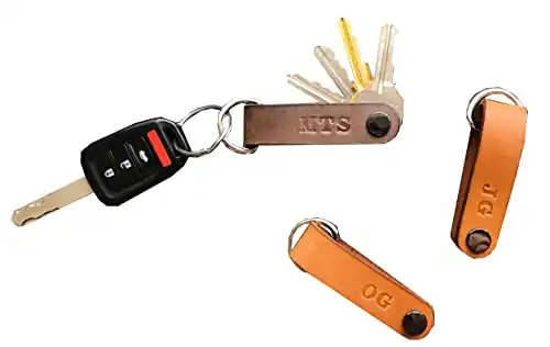 Compact Leather Key Holder, Switch Blade Style, Holds Up to 6 Keys, Full Grain Leather, Minimalistic Design