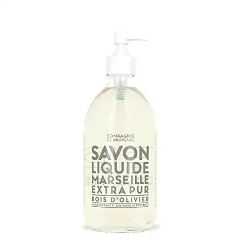 Compagnie de Provence Savon de Marseille Extra Pure Liquid Soap - Olive Wood - 16.7 Fl Oz Glass Pump Bottle
