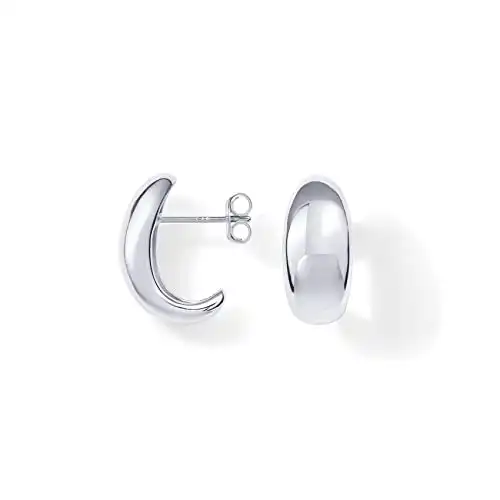 PAVOI 14K Dome Hoop Huggies (Dome, White Gold)