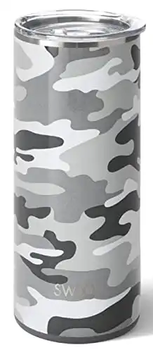 Swig Life 20oz Triple Insulated Stainless Steel Tumbler with Spill-Resistant Lid, Dishwasher Safe, Double Wall, and Vacuum Sealed Coffee Tumbler in Incognito Camo Print (Multiple Patterns)