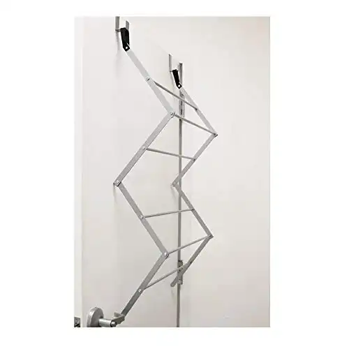 Homz Collapsible Portable Over The Door Hooks Hanging Clothing Drying Rack for Closet, College Dorm, Bathroom, Laundry Room, Apartment, and Studio