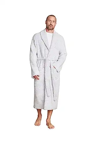 Barefoot Dreams CozyChic Heathered Adult Robe, Size 1, Ocean-White