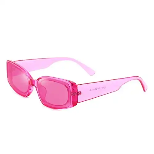 Dollger Rectangle Sunglasses for Women Retro PINK Y2K Sunglasses sugar Party 90s 00s sunglasses Pink