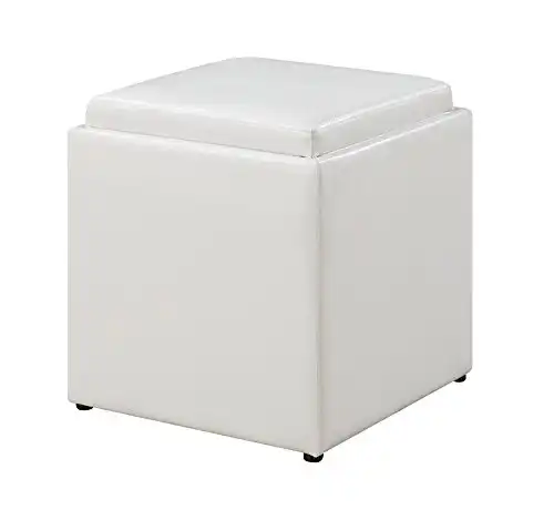 Designs4Comfort Park Avenue Single Ottoman with Stool and Reversible Tray