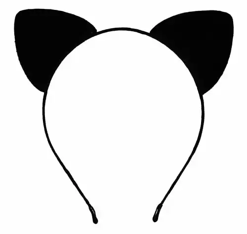 Bonnie Z. Leonardo Black Cat Ears Headband Furry Padded Catwomen Headbands Cat Black-F