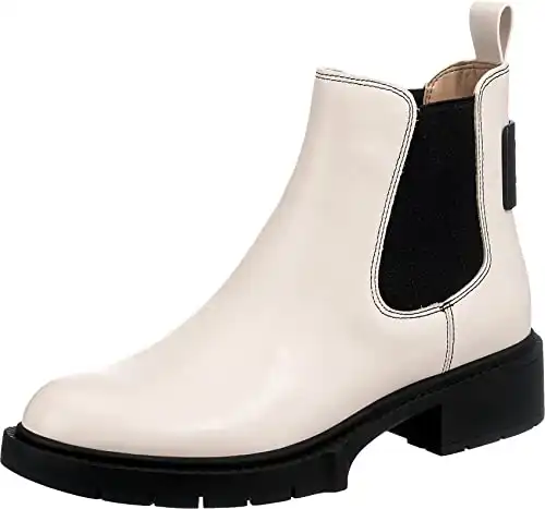 COACH Lyden Leather Bootie Chalk Leather 8 B (M)