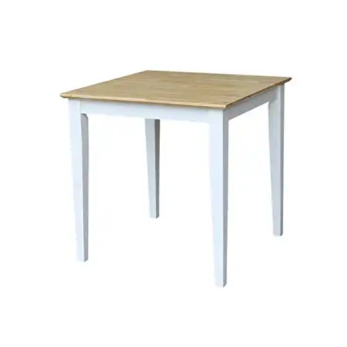 IC International Concepts Wood Table, Dining Height, White/Natural