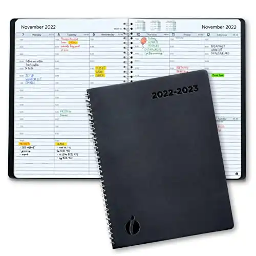 Academic Planner 2022-2023 - Hourly 2022-2023 Planner Weekly and Monthly - Appointment Book with Flexible Cover, Twin-Wire Binding - Simple Design for Productivity. July 2022 - August 2023 - 6.5 x 8.5