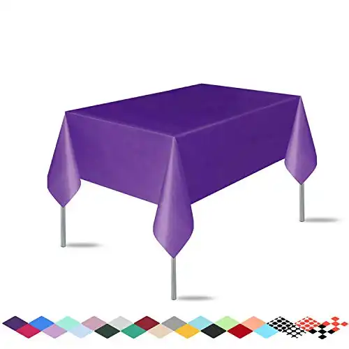3 Pack Premium Disposable Plastic Purple Tablecloth (54"x 108") ， Rectangle Table Cover for Wedding, Party, Banquet, Burgundy