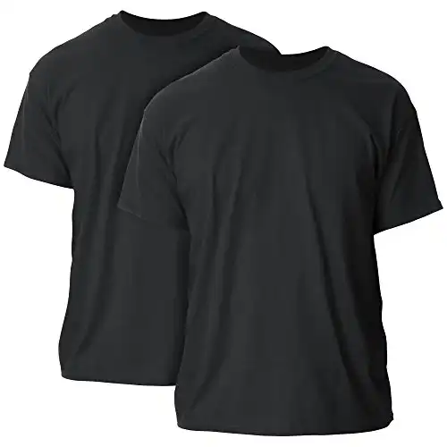 Gildan Adult Ultra Cotton T-Shirt, Style G2000, Multipack, Black (2-Pack), Large