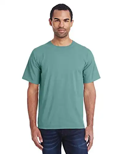 Men's 5.5 oz., 100% Ringspun Cotton Garment-Dyed T-Shirt L CYPRESS GREEN