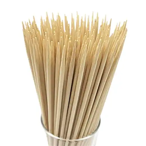 HOPELF 6" Natural Bamboo Skewers for BBQ，Appetiser，Fruit，Cocktail，Kabob，Chocolate Fountain，Grilling，Barbecue，Kitchen，Crafting and Party. Φ=4mm, More Size Choices 8"/10&...