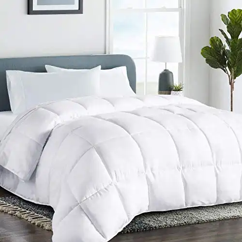 COHOME Oversized King 2200 Series Comforter Down Alternative Quilted Duvet Insert with Corner Tabs All-Season - Luxury Hotel Comforter - Breathable - Reversible - Machine Washable - White