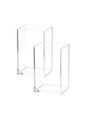 2 Pack Clear Acrylic Pencil Pen Holder Cup, Makeup Brush Holder Acrylic Desk Accessories