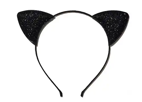 Anna Belen Felina Glitter Cat Ears Headband O/S Black