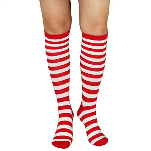 Benefeet Sox Womens Striped Knee High Socks Girls Tall Tube Socks Funny Novelty Athletic Colorful Stripe Cute Stockings Tube Socks Christmas Halloween Costume Socks