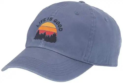 Life is Good Chill Cap Baseball Hat, Forest Vintage Blue, One Size