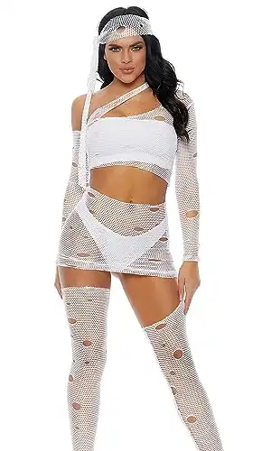 Forplay Women's It's a Wrap Sexy Mummy Costume Adult Costume, White, M/L
