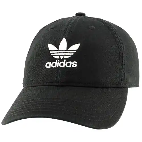 adidas Originals Women's Relaxed Fit Adjustable Strapback Cap, Black/White, One Size