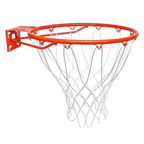 GoSports Universal Regulation 18" Steel Basketball Rim - Choose from Fixed or Breakaway - Use for Replacement or Garage Mount