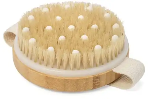 CSM Dry Body Brush for Beautiful Skin - Solid Wood Frame & Boar Hair Exfoliating Brush to Exfoliate & Soften Skin, Improve Circulation, Stop Ingrown Hairs, and Reduce The Appearance Cellulite