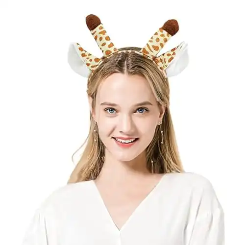 Crazy Night Cute Plush Giraffe Ears Headband-Halloween Christmas Festival Themed Party Animal Cosplay Costume Antler Headbands