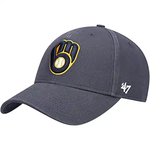 '47 MLB Team Color Legend MVP Adjustable Hat, Adult One Size Fits All (Milwaukee Brewers Vintage Navy)