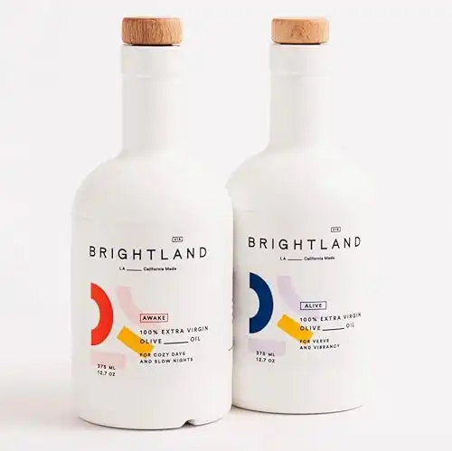 Brightland The Duo Extra Virgin Olive Oils - Cold-Pressed Made with Early-Harvest Arbequina and Arbosana Olives, 12.7 fl. oz. Bottles (Pack of 2)