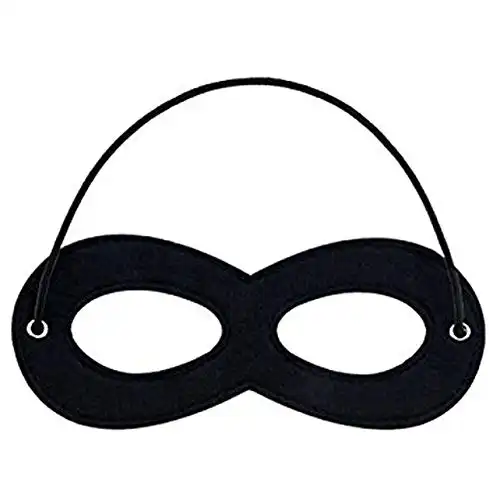 CANSHOW 1 Piece Black Superhero Felt Eye Masks, Adjustable Elastic Rope Half Masks - Great for Party Cosplay Accessory