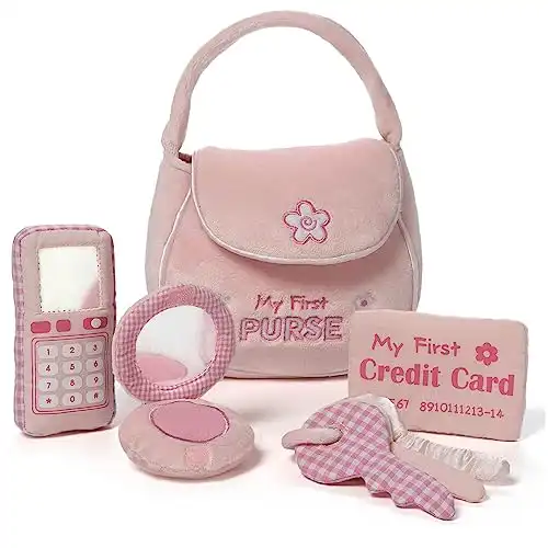 GUND Baby My First Purse Stuffed Plush Playset, 8", 5 Pieces