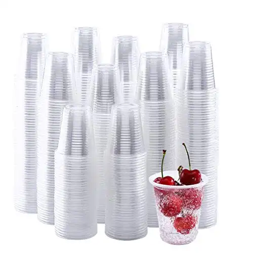 Turbo Bee 500 Pack 5 OZ Clear Plastic Cups，Disposable Mouthwash Cups,5 Ounce Cups-Party Cups Ideal for Whiskey, Drinking Tasting, Food Samples