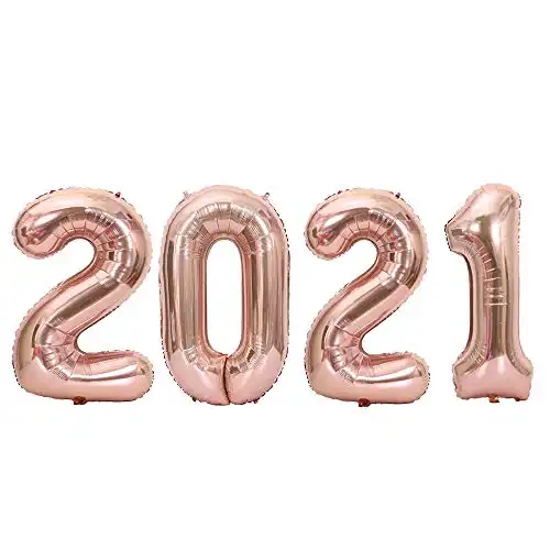 Tellpet 2022 Balloons, 2022 Graduations Party Decorations, 2022 Happy New Years Eve Balloons, 40 inch, Rose Gold