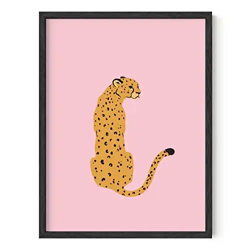 HAUS AND HUES Cheetah Print Wall Décor Pink Posters for Room Aesthetic Blush Pink Cheetah Wall Art, Preppy Room Decor UNFRAMED 12” x 16”