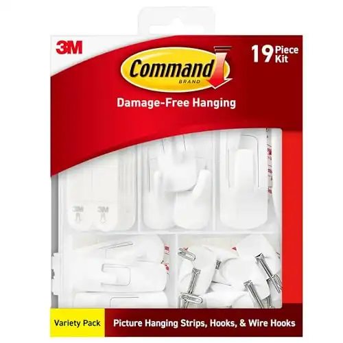 Command Variety Pack, Picture Hanging Strips, Wire Hooks and Utility Hooks, Damage Free Hanging Variety Pack for Up to 19 Items, 1 Kit