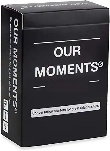OUR MOMENTS Women: 100 Women Conversation Starters - Fun Conversation Card Game for Bachelorette Parties, Ladies Night Games, Getaways, Gift for Women Birthday, Game Nights - Girls Night Party Games