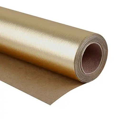 WRAPAHOLIC Wrapping Paper Roll - Basic Texture Matte Gold for Birthday, Holiday, Wedding, Baby Shower Wrap - 30 inch x 16.5 feet