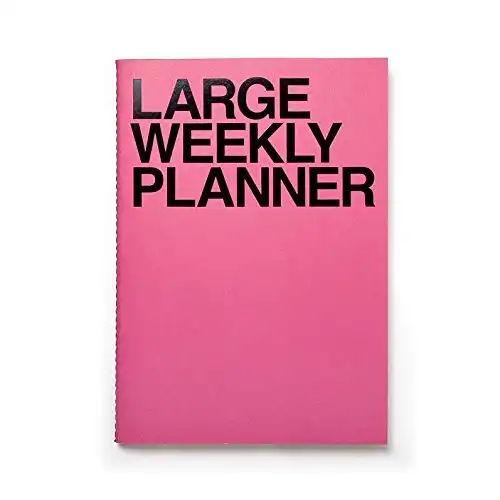 JSTORY Large Weekly Planner Stitch Bound Lays Flat Undated Year Round Flexible Cover Goal/Time Organizer Thick Paper Eco Friendly Customizable B5 7.2" X 10.1" 54 Weeks 100 GSM 28 Sheets Pink