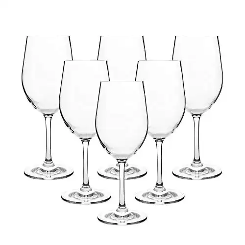 12.5-ounce Unbreakable Wine Glasses-Acrylic Plastic Stem Wine Glasses, set of 6clear color,Dishwasher Safe,BPA Free (clear color, 12.5-ounce)
