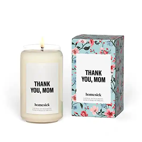 Homesick Premium Scented Candle, Thank You, Mom - Scents of Bergamot, Lavender, Sage, 13.75 oz, 60-80 Hour Burn, Natural Soy Blend Candle Home Decor, Relaxing Gratitude Candle