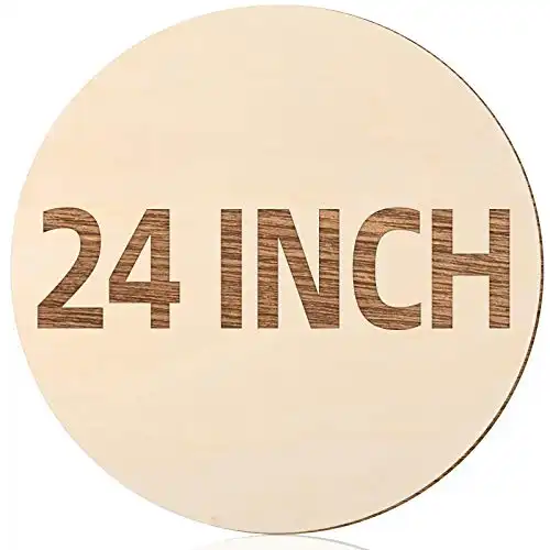 24 Inch Round Wood Circles Unfinished Round Wood Cutouts for Crafts, Door Hanger Painting and Wood Burning (2 Pieces)