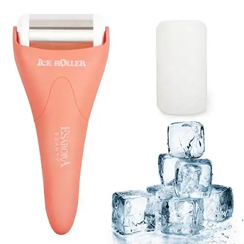 ESARORA Ice Roller, Ice Roller for Face & Eye, Puffiness, Migraine, Pain Relief and Minor Injury, Skin Care Products with 2 Roller (1 Plastic Roller & 1 Stainless Steel Roller)