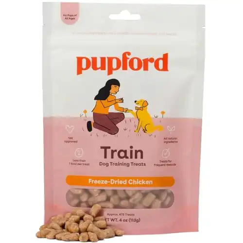 Pupford Freeze Dried Dog Training Treats, 475+ for Puppy , Low Calorie, Vet Approved, All Natural, Healthy for Small to Large Dogs (Chicken)