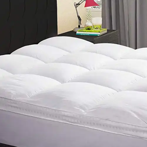KARRISM Extra Thick Mattress Topper(King), Cooling Mattress Pad Cover Topper, 400TC Cotton Pillow Top (8-21Inch Deep Pocket)