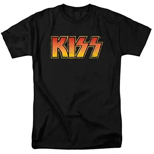 KISS Classic Logo T Shirt & Stickers (Medium) Black