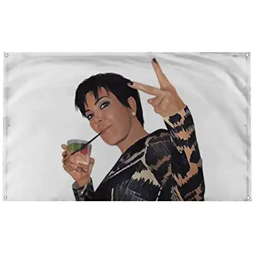 Banger - Kris Jenner Peace Sign Motivational Inspirational Office Gym Dorm Wall Decor Design on a 3X5 Feet Flag with 4 Grommets for Easy Hanging. Authentic BANGER FLAG