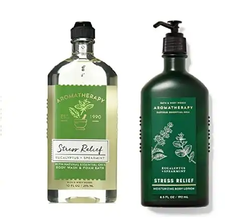 Bath and Body Works Eucalyptus Spearmint Stress Relief Lotion and Wash 2 Piece Set