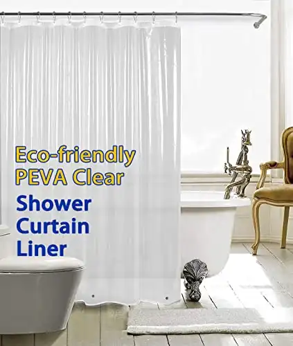 HARBOREST Clear Shower Curtain Liner - 72x72 Plastic Shower Curtain Liner 3 Gauge PEVA Lightweight Waterproof for Bathroom Shower and Bathtub with 3 Magnets,1 Pack