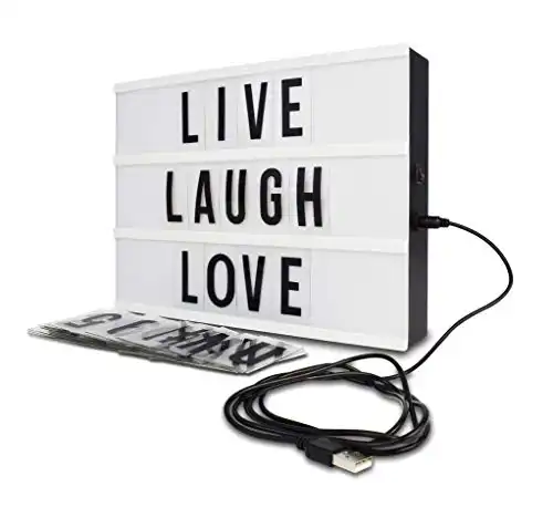 Northpoint Cinema Style 10-LED Home Decor Large Light Box with 109 Letters and Characters, Wall Mounted or Tabletop, Battery or USB Powered, White