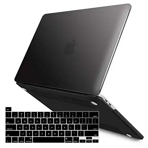 IBENZER Compatible with 2023 2022 M2 MacBook Pro 13 Inch Case 2021-2016 M1 A2338 A2289 A2251 A2159 A1989 A1706 A1708, Hard Shell Case & Keyboard Cover for Mac Pro 13, Black, T13BK+1A