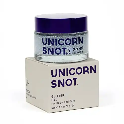 Unicorn Snot Holographic Face Glitter & Body Glitter Gel: Glitter Makeup, Hair Glitter, Stocking Stuffers, Christmas Glitter Makeup for Holiday - Vegan & Cruelty Free, 1.7 oz Silver Glitter (D...